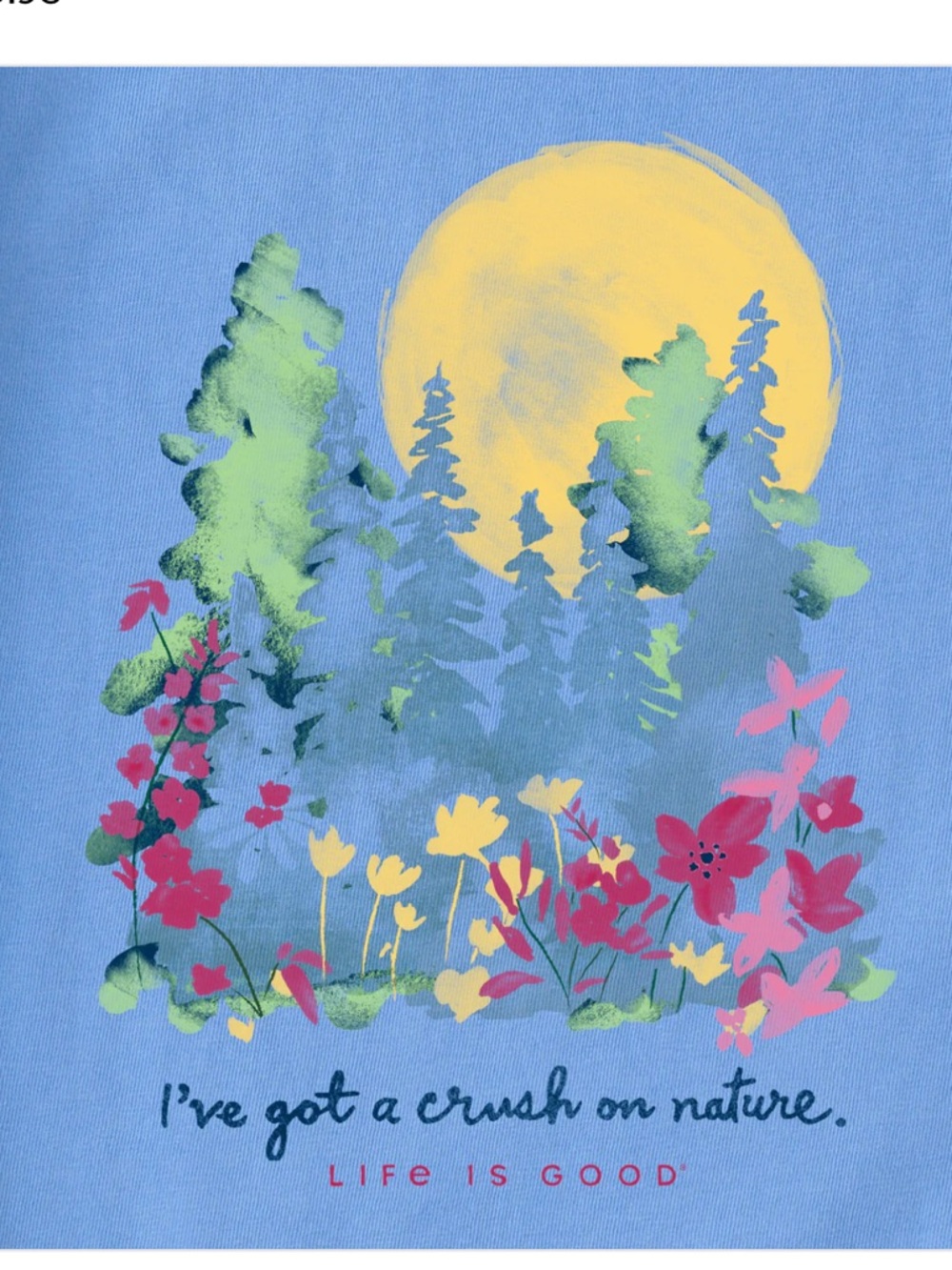 Life is Good Women's Crush on Nature Wildflowers Short Sleeve Tee large
